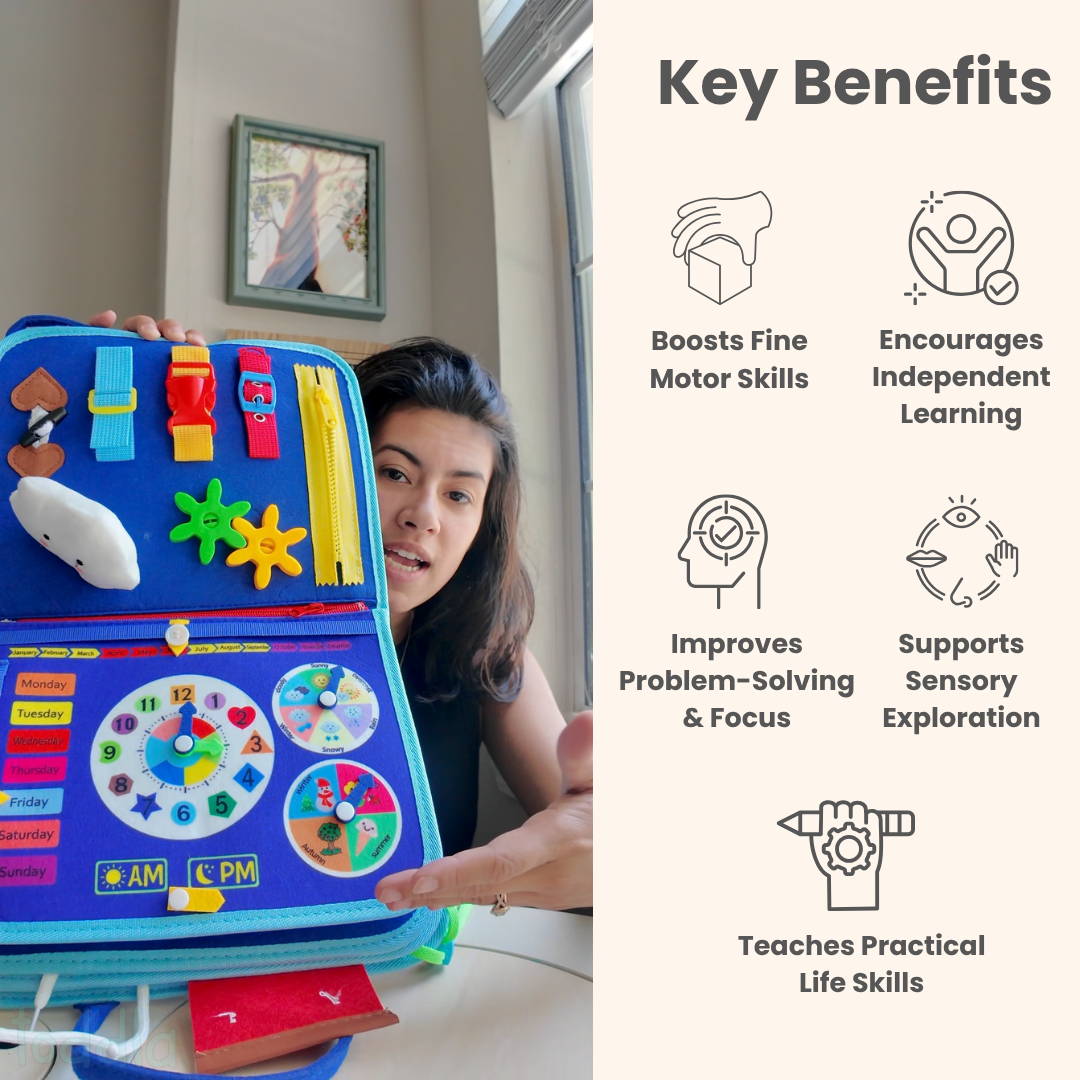 Tablica Sensoryczna Montessori 20w1 – Busy Board dla Dzieci